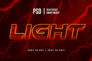 Red Lightning 3d Text Effect