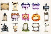 Halloween Spooky Signs Clipart, an Illustration by Rose Art (Thumbnail 2 of 3)