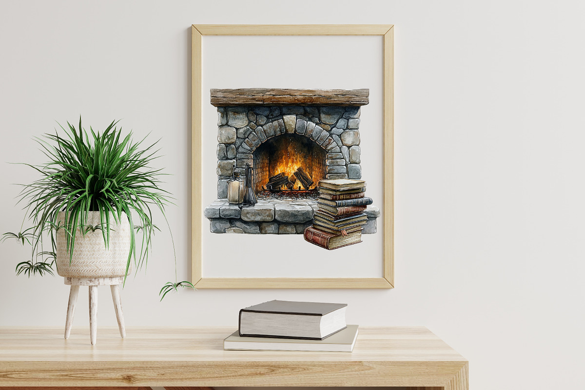 Watercolor Autumn Library Clipart, an Illustration by Libby Wishes (Photo 6 of 7)