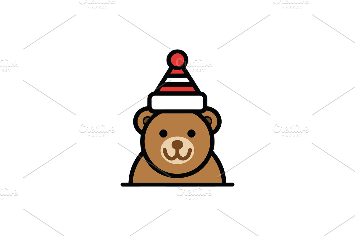 Christmas Bear Festive Icon, a Branding & Logo Template by Vectorium Studio (Photo 1 of 2)