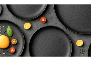 On a black plate, a delicious citrus, a Food & Drink Photo by ZinetroN