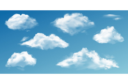 White clouds. Realistic 3d semi, an Illustration by Frogella
