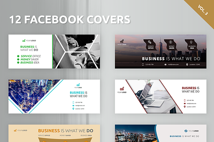 12 Facebook Covers, a Social Media Template by Creatricks