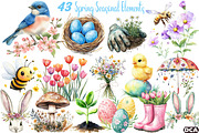 Spring Seasonal Elements Clipart, an Illustration by DreamCafeArt (Thumbnail 1 of 7)