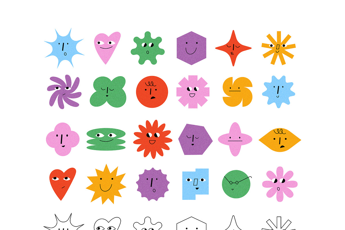 Funky shapes. Stickers, icons, an Emoji Icon by oxygen_8 (Photo 7 of 7)