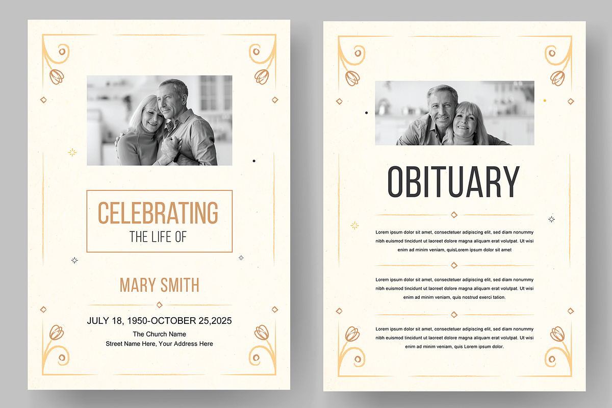 Funeral Program Template, a Stationery Template by ContestDesign (Photo 1 of 4)