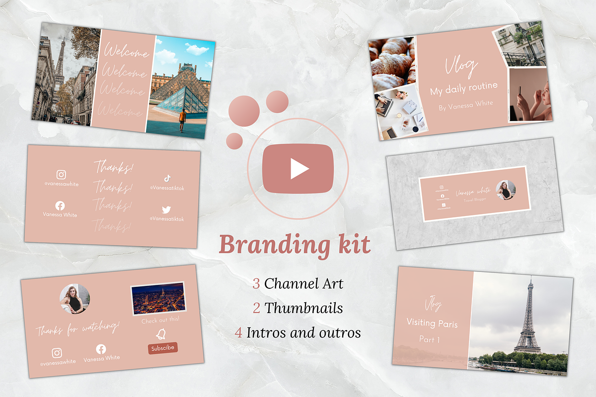 Youtube Branding Kit For Canva, a Social Media Template by PittaFinePrint (Photo 1 of 7)