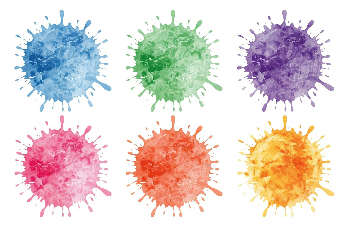 colorful watercolor splashes design, an Illustration by Amazin_art (Photo 5 of 6)