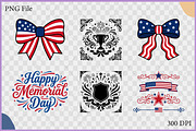 USA Memorial Day Clipart SVG Set, a Decorative Illustration by Gfx Expert Team (Thumbnail 2 of 3)
