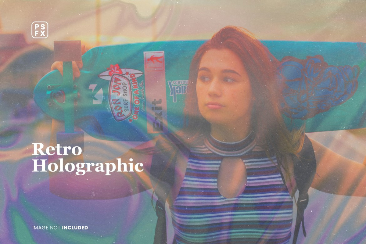 Retro Holographic Photo Effect, a Layer Style Add-On by WudelMbois Studio (Photo 1 of 3)