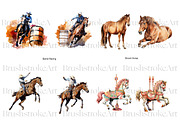 Watercolor Horse Clipart, Pony PNG, an Animal Illustration by BrushstrokeArtGB (Thumbnail 4 of 9)