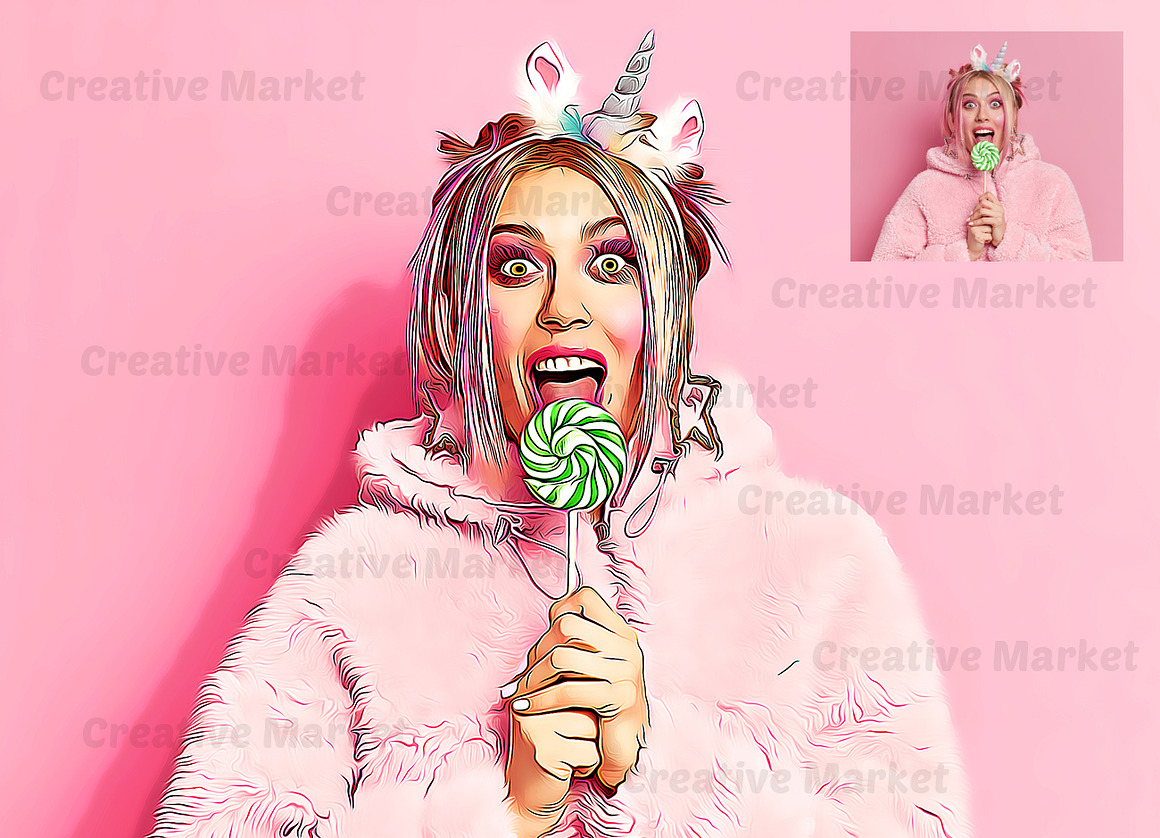 Cartoon Photoshop Action Bundle, an Action Add-On by Studio Retouch (Photo 7 of 22)