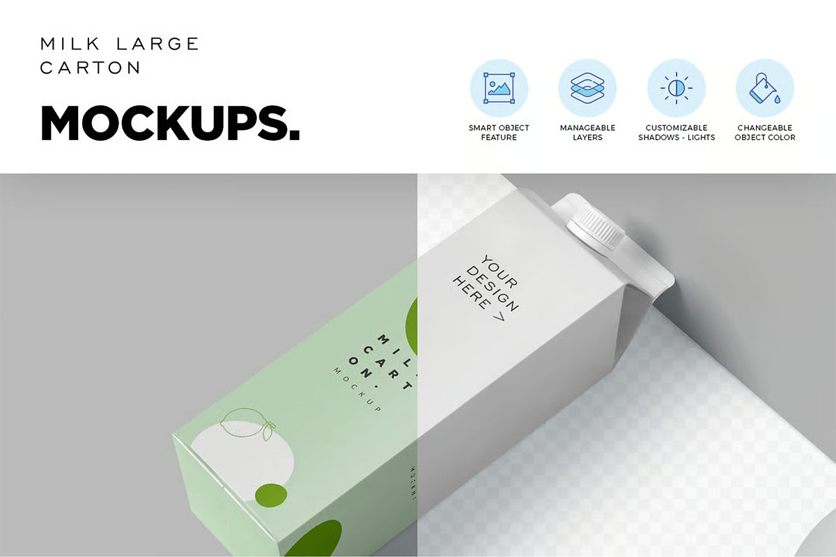 Litre Milk Carton Mockups, a Packaging Mockup by megostudi0 (Photo 6 of 6)