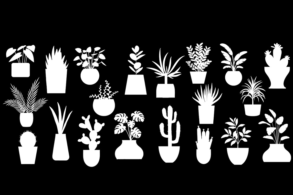 Houseplant Silhouettes Vector Bundle, an Object Illustration by Smix Ryo (Photo 3 of 3)
