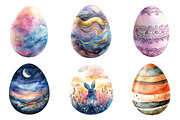 Easter Eggs Watercolor Clipart, an Illustration by SinaCreation (Thumbnail 3 of 5)