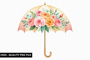 Watercolor Floral Umbrella Clipart, an Illustration by crative8112 (Thumbnail 4 of 8)