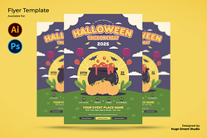 Playful Halloween Trick or Treat Fly, a Flyer Template by Huge Dream Studio