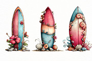 Whimsical summer surfboard clipart, an Illustration by Designworld (Thumbnail 3 of 8)