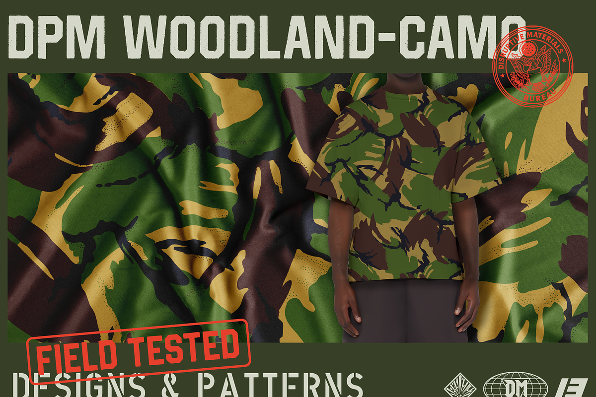 DPM Woodland Camo Seamless Pattern, a Pattern Graphic by darkmatter_graphicworks (Photo 1 of 3)