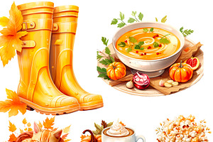 Autumn Fall Bucket List Icons PNG