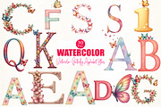 Watercolor Butterfly Alphabet Letter, an Illustration by CrexoraLab (Thumbnail 5 of 5)