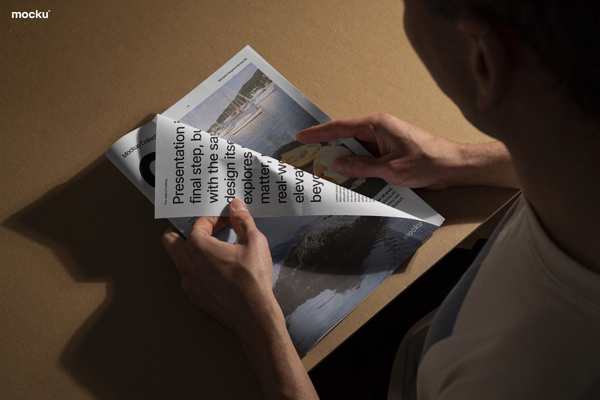 Newsprint Magazine Mockup Set, a Books & Magazine Mockup by Mocku (Photo 9 of 21)