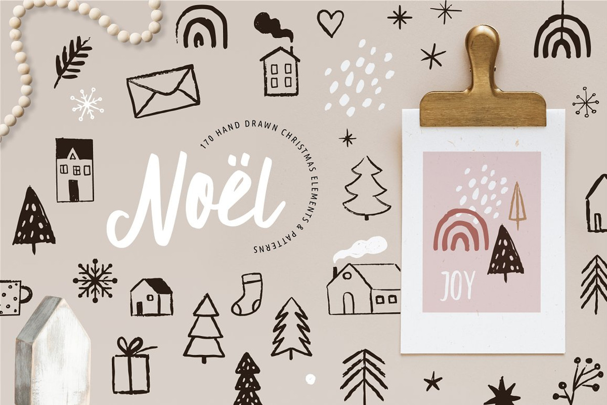 Hand Drawn Xmas Elements & Patterns, a Pattern Graphic by Marish (Photo 1 of 8)