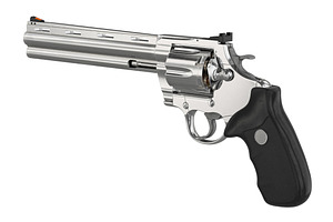 Revolver Firearm Gun Chrome Set