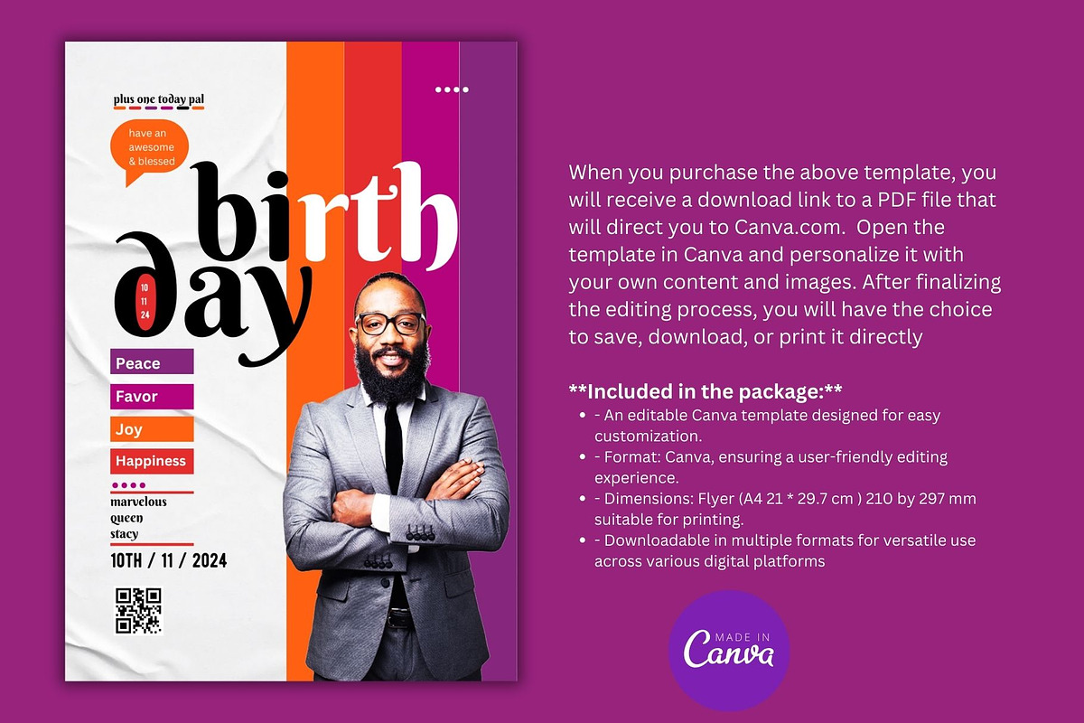 Birthday Party Flyer Template, a Marketing Template by Mishek Munene (Photo 3 of 4)