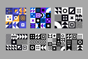 13 Bauhaus Geometric Vector Patterns