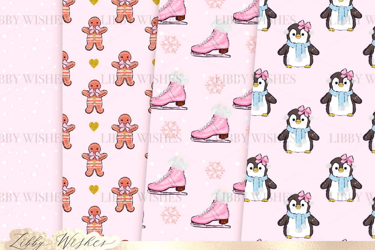 Christmas pink patterns, a Pattern Graphic by Libby Wishes (Photo 3 of 4)