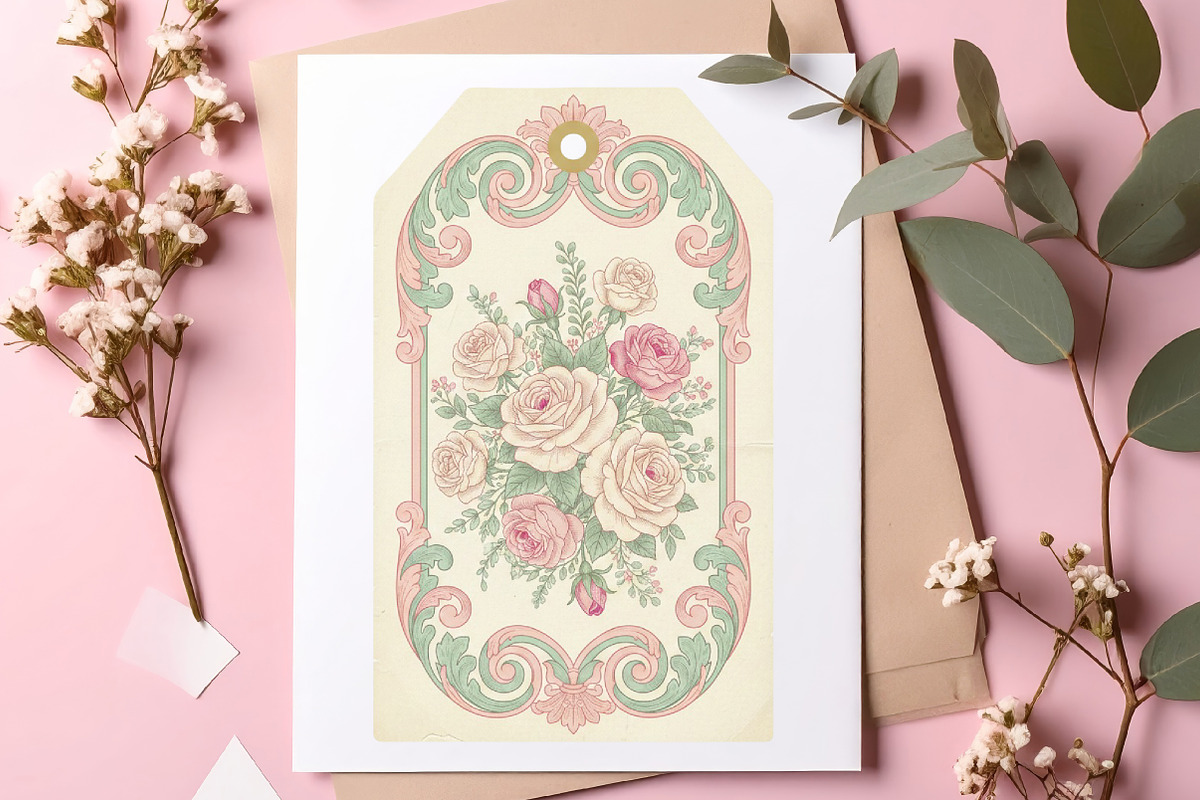 Vintage Spring Tags Printable, an Illustration by SinaCreation (Photo 3 of 7)