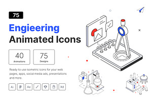 Isometric Engineering Icons, a Duotone Icon by Vectors Market