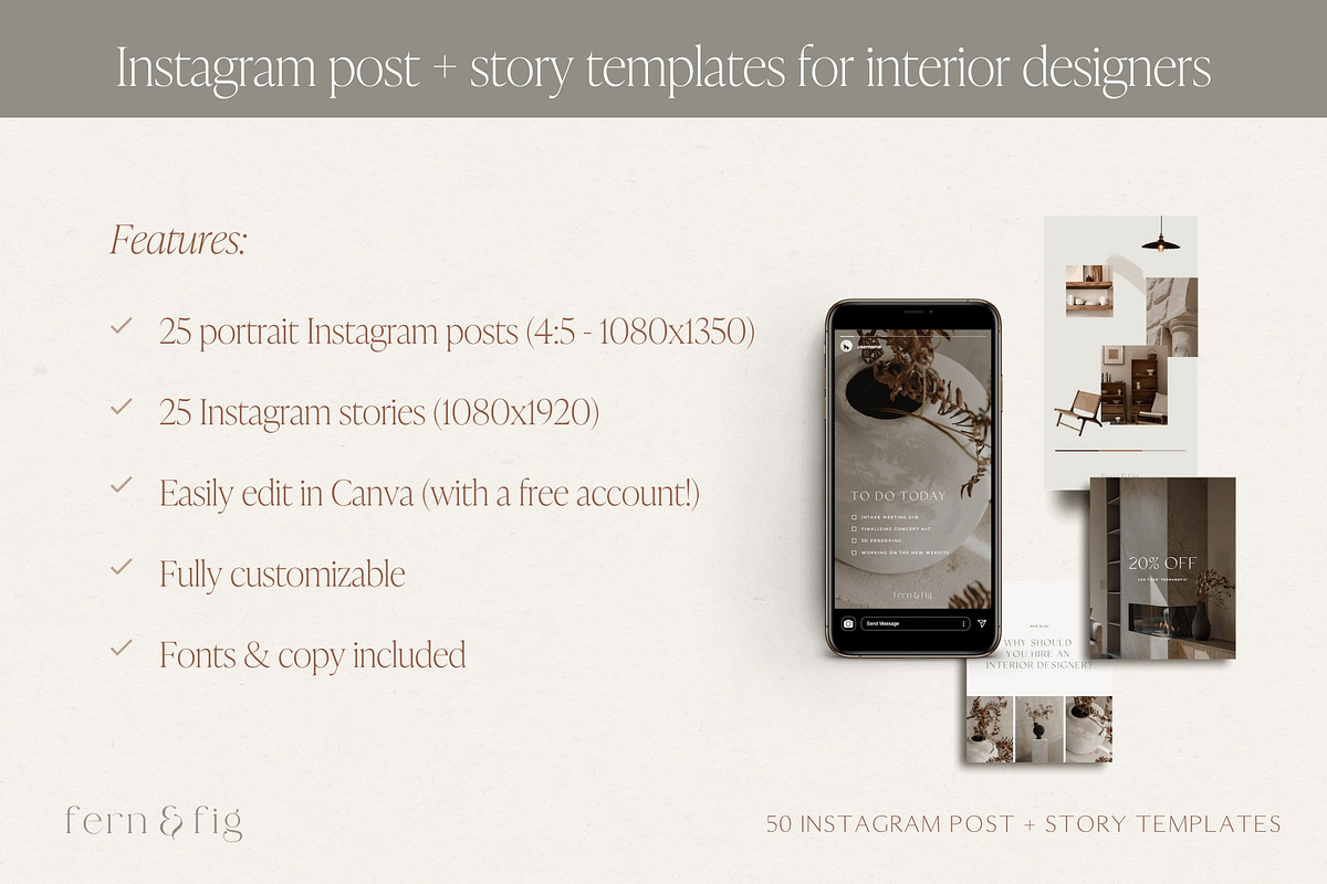 Interior Design Instagram Templates, a Social Media Template by Wonderlik Webdesign (Photo 6 of 11)