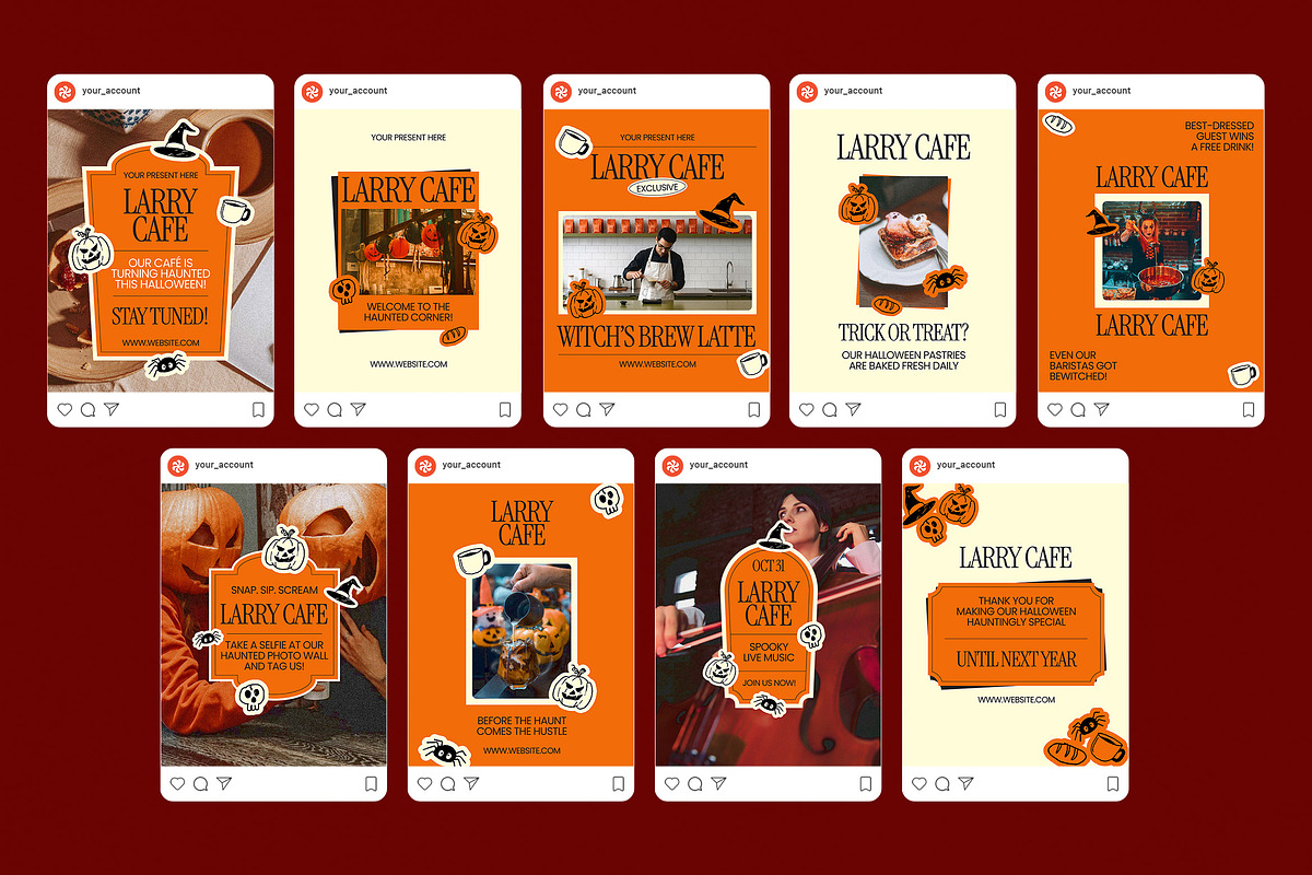 Halloween Cafe Instagram Templates, a Social Media Template by Supanium Studio (Photo 4 of 5)