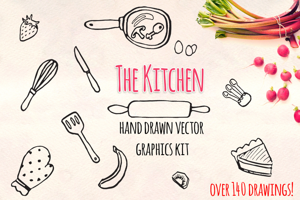 Kitchen Food 140+ Graphics Bundle!, a Food Illustration by Violet LeBeaux (Photo 2 of 4)