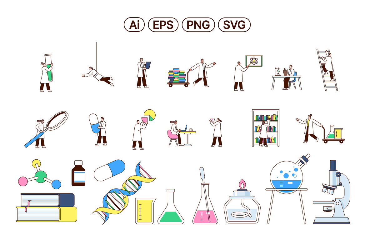 Science Character Vector Kit, a Healthcare Illustration by Puffin graphics (Photo 2 of 6)