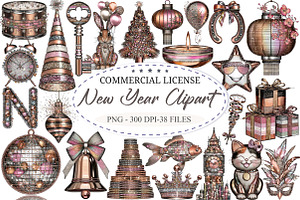 New Year Clipart, an Illustration by designcity5