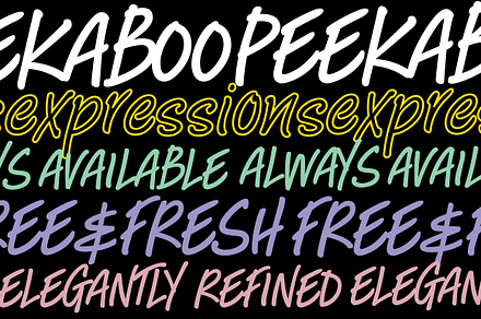 Peekaboo font - in opentype