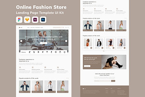 Online Fashion Store Landing Page, an UI Kit Template by Betush