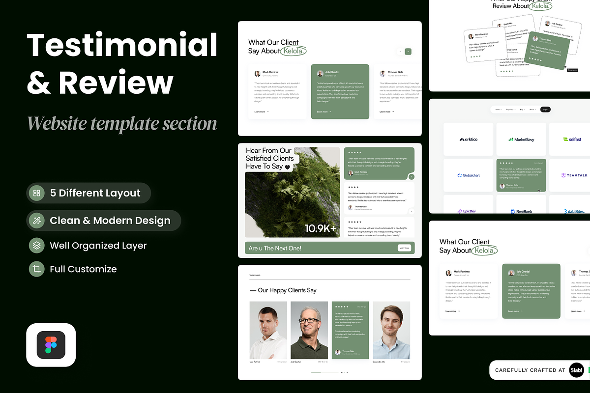 Testimonials - Section Website, a Websites & App Template by SLAB! Design (Photo 1 of 4)