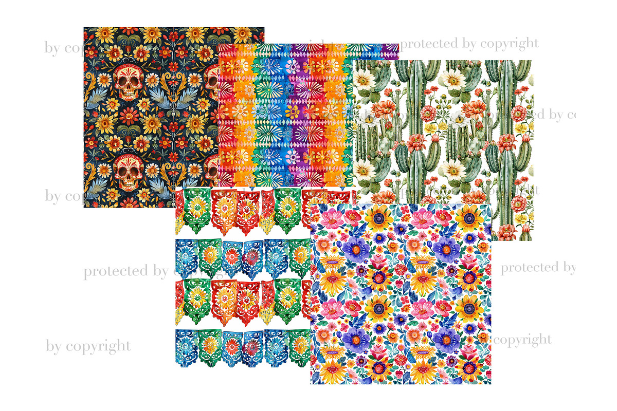 Fiesta Digital Papers | Mexico Patte, a Pattern Graphic by GlamArtZhanna (Photo 4 of 4)