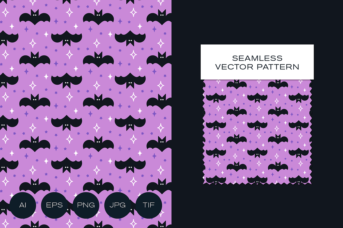 Bats and Stars Halloween Pattern, a Pattern Graphic by Rxmi Studio (Photo 1 of 3)