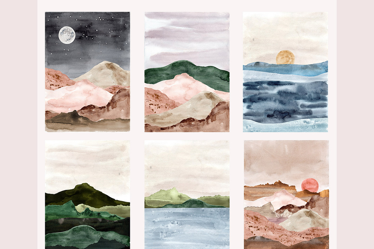 Abstract Watercolor Landscape Prints, an Illustration by Slastick (Photo 2 of 14)