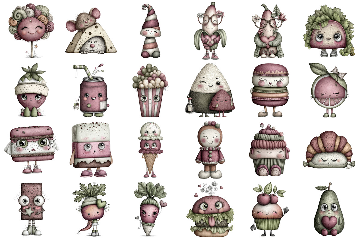 Kawaii Food Characters, an Illustration by Daily.Designs (Photo 2 of 5)