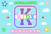 Kids Monogram - Playful Split Font, a Slab Serif Font by KiddoGlyphs Studio (Thumbnail 1 of 4)