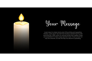 Candle message banner with black, an Illustration by GraphiShop