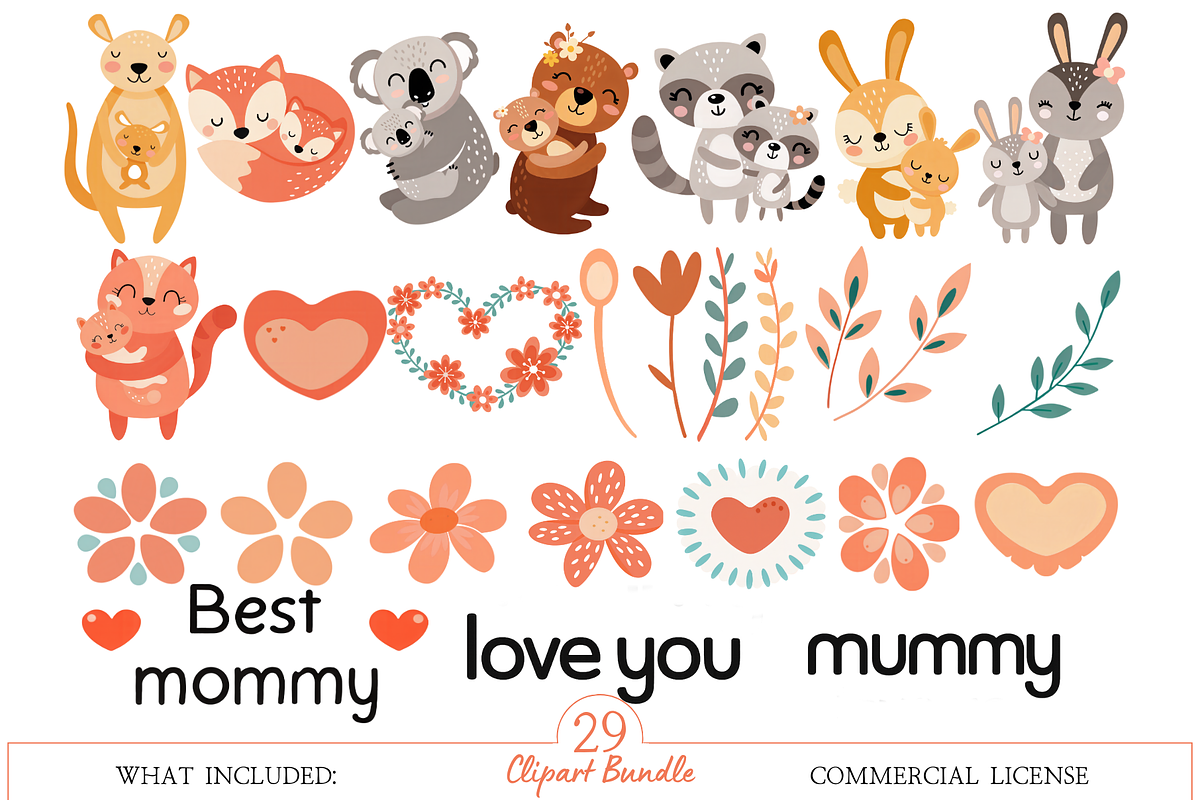 Mother's Day Forest Animals PNG Set, an Illustration by MockupWizard (Photo 2 of 4)