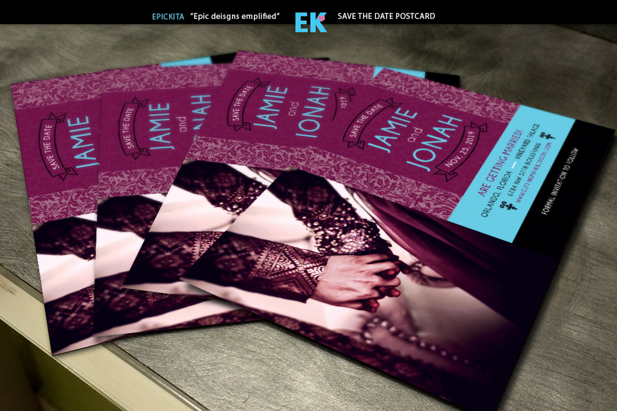 Royal Save the Date Postcard, a Flyer Template by Epickita (Photo 3 of 4)