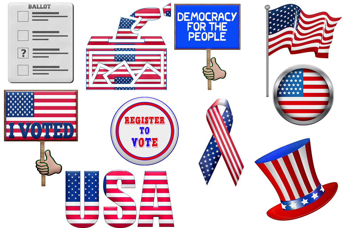 Voting (USA Elections) Clip Art, an Illustration by FrankiesDaughtersDesign (Photo 4 of 5)